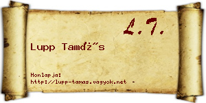 Lupp Tamás névjegykártya